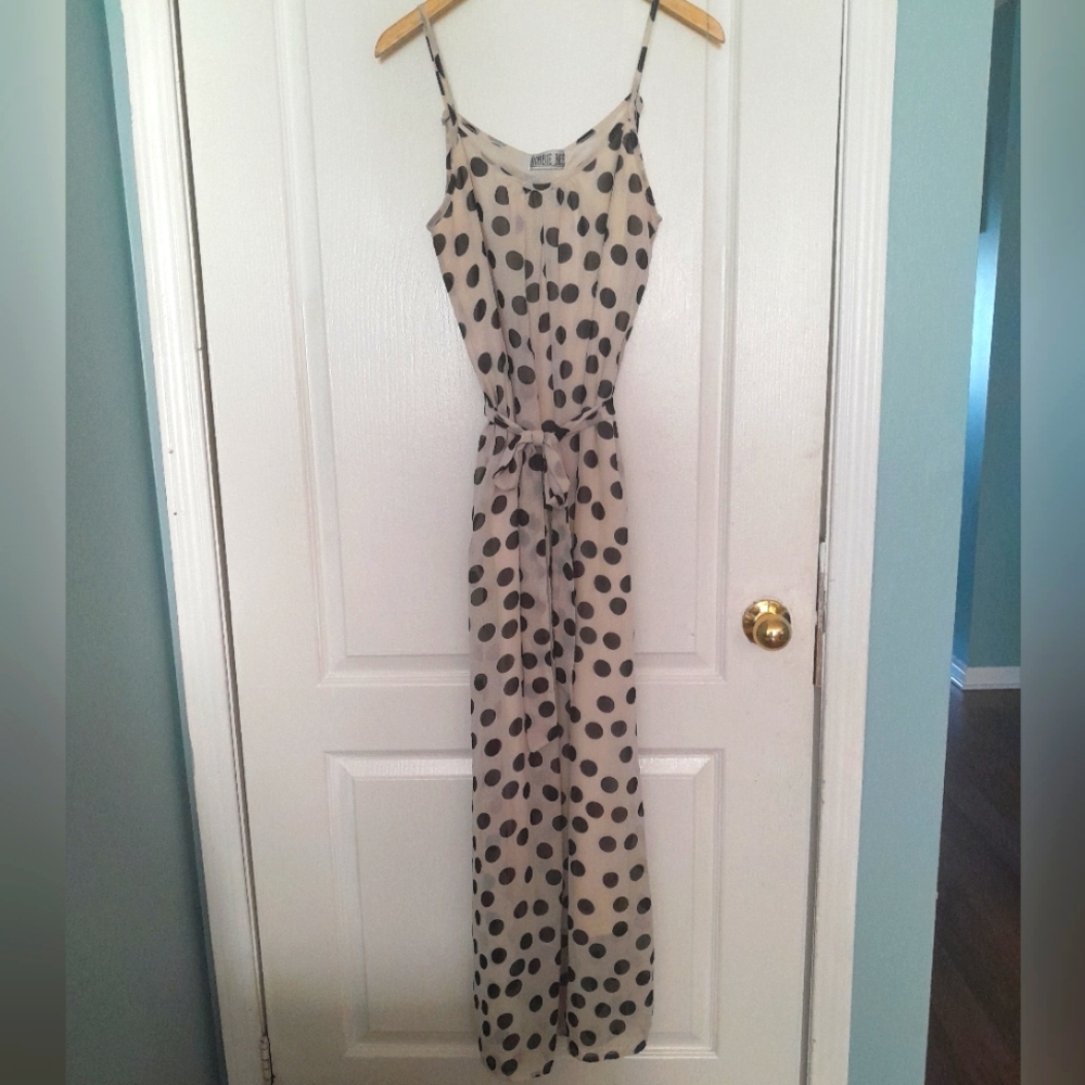 Vintage Robbie Bee Polka Dot Spaghetti Strap Dress